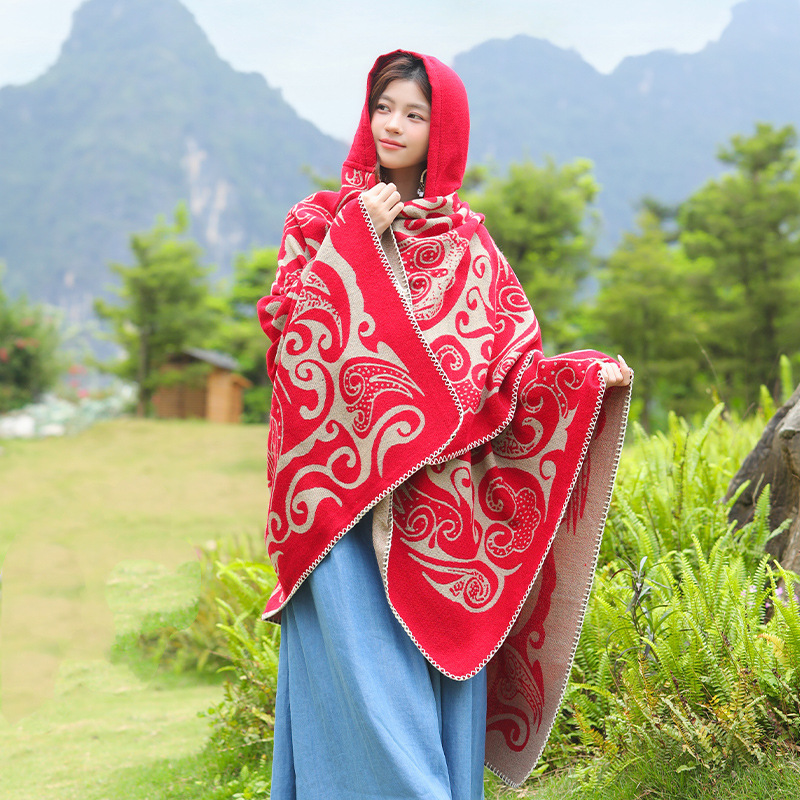 New Women's Hooded Shawl Warm  - Go Ethnic Fashion review and price