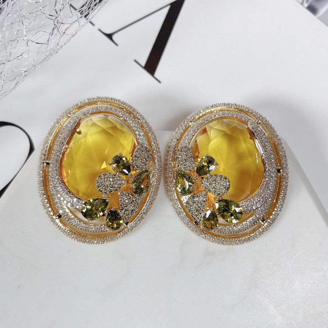 SENYU Luxury Big Egg CZ Stud E - Ethnic Fashion India review and price